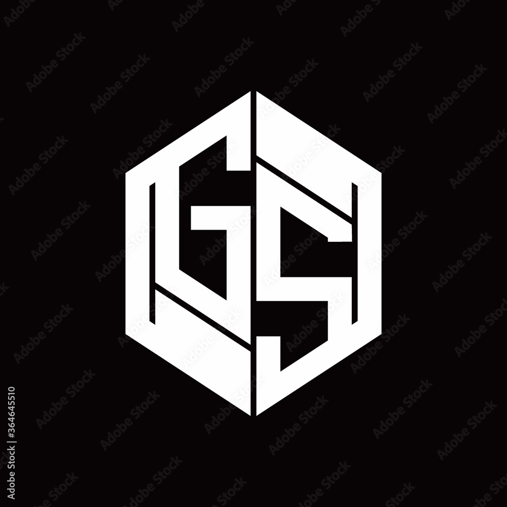 GS Logo monogram with hexagon inside the shape design template GS Logo monogram with hexagon inside the shape design template