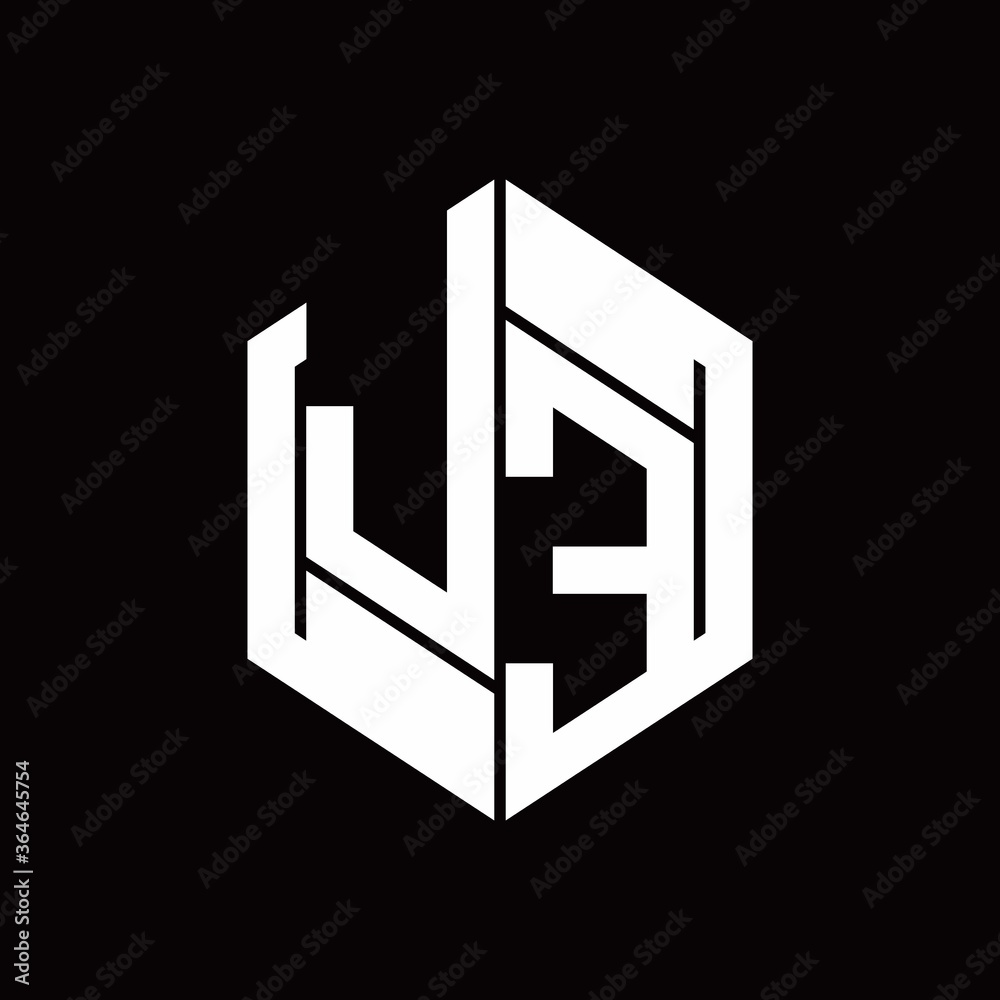 JE Logo monogram with hexagon inside the shape design template JE Logo monogram with hexagon inside the shape design template