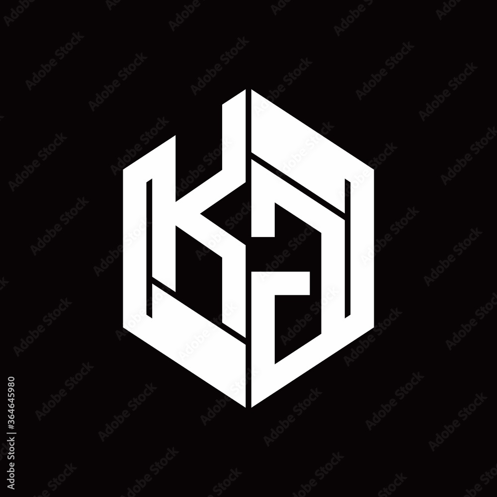 KG Logo monogram with hexagon inside the shape design template KG Logo monogram with hexagon inside the shape design template