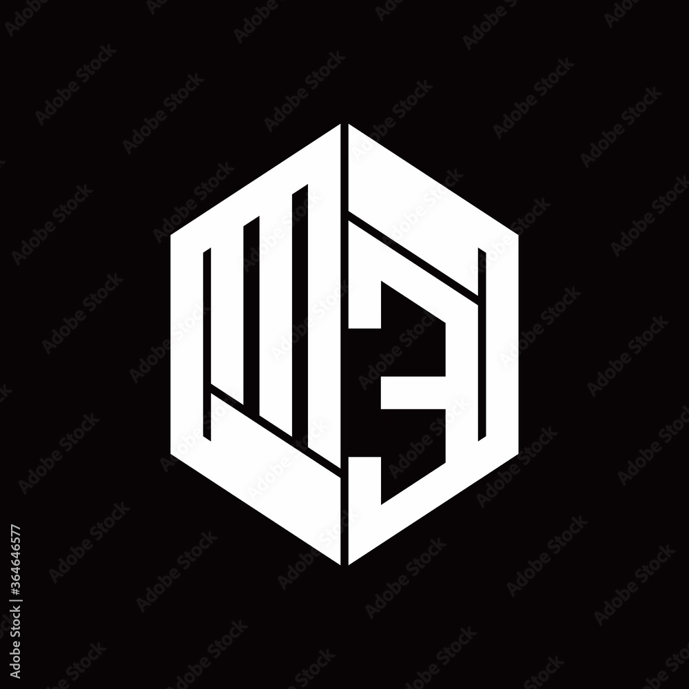 ME Logo monogram with hexagon inside the shape design template ME Logo monogram with hexagon inside the shape design template