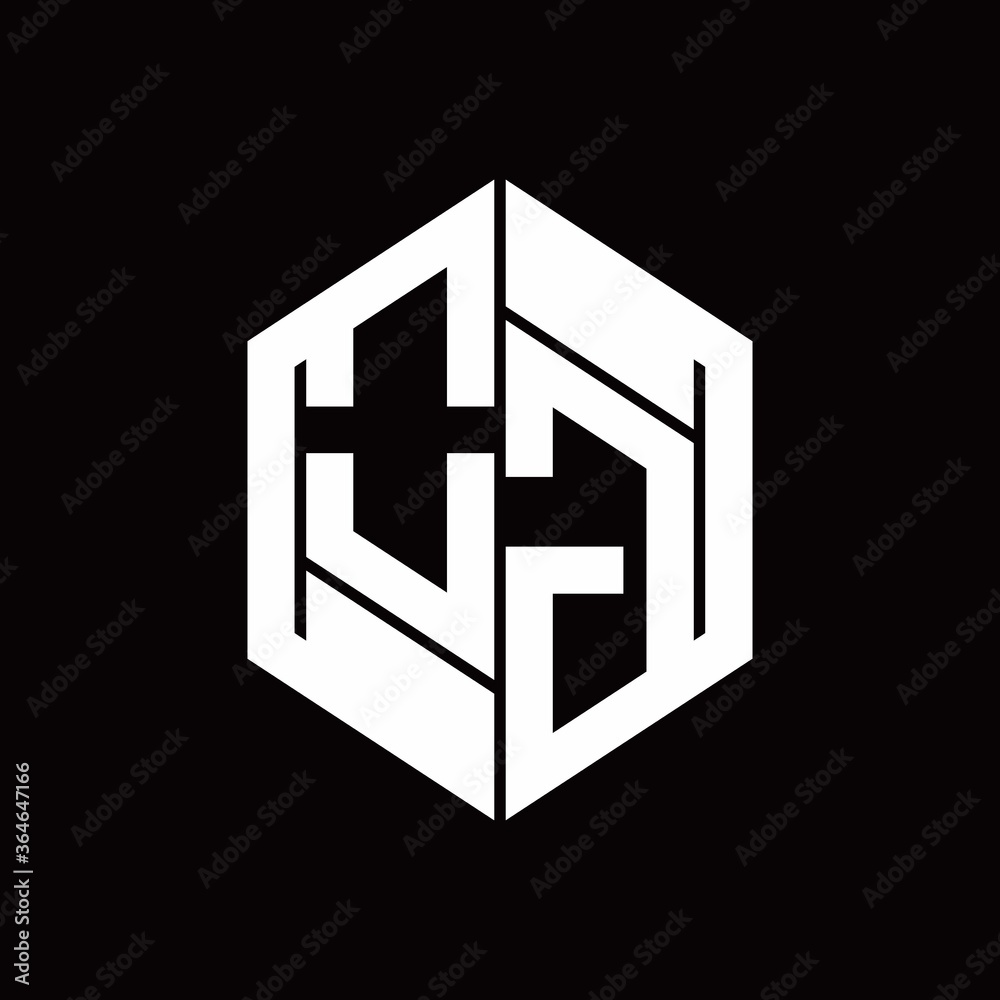 OG Logo monogram with hexagon inside the shape design template OG Logo monogram with hexagon inside the shape design template