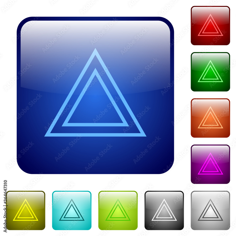 Traffic emergency triangle color square buttons Traffic emergency triangle color square buttons