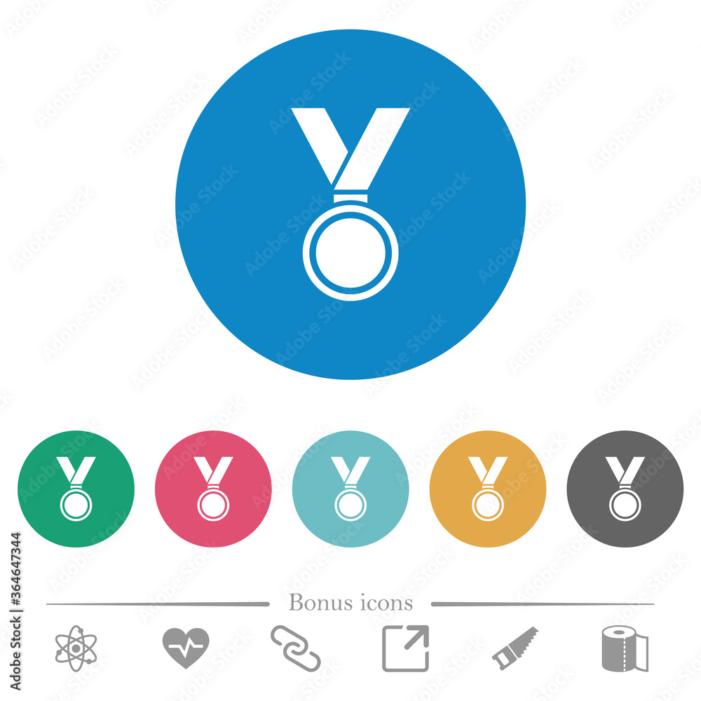 Medal flat round icons