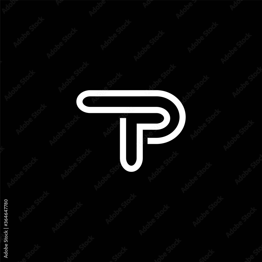 initial letter pt modern linked circle round lowercase logo initial letter pt modern linked circle round lowercase logo