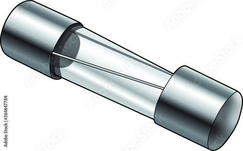 Professional Glass Fuse Vector / Line Drawing. - Icon, electrical, object - Vector