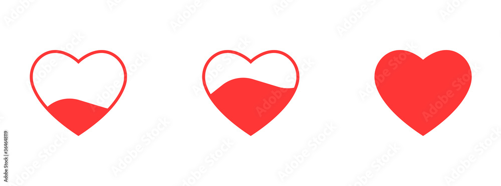 heart icons, concept of love, linear icons