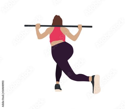 Woman training flat illustration. Sexy woman workout illustration - Vector © Firangiz
