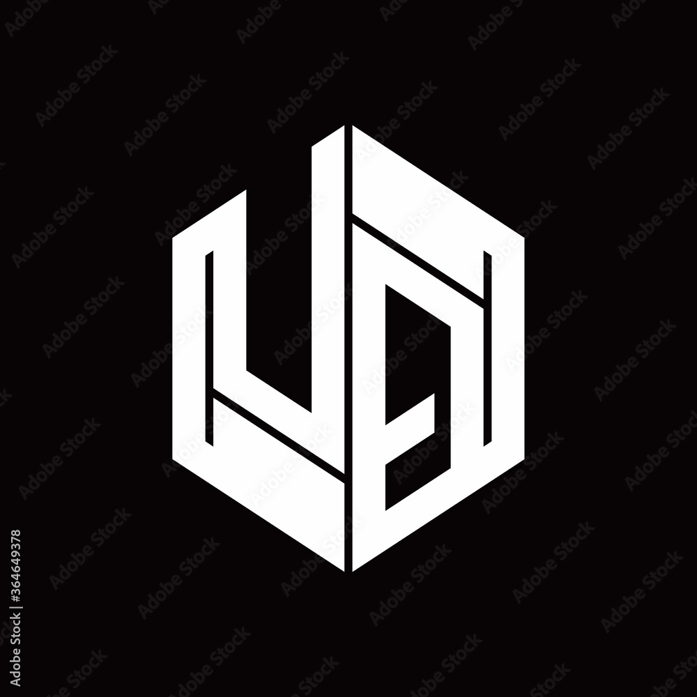 UQ Logo monogram with hexagon inside the shape design template UQ Logo monogram with hexagon inside the shape design template