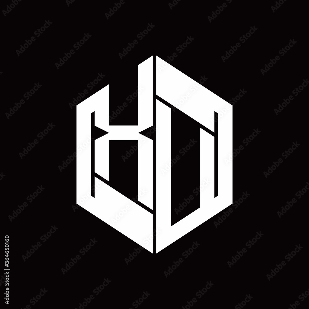 XU Logo monogram with hexagon inside the shape design template XU Logo monogram with hexagon inside the shape design template