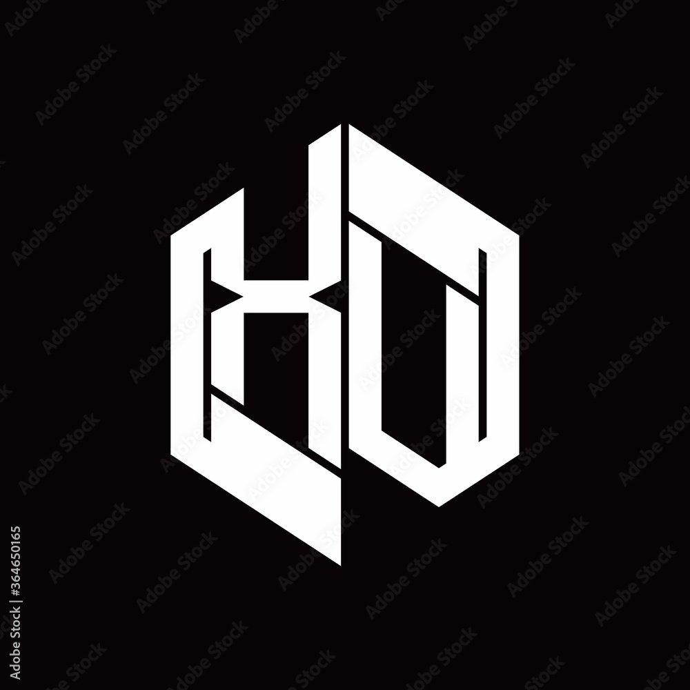 XV Logo monogram with hexagon inside the shape design template XV Logo monogram with hexagon inside the shape design template