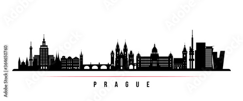 Tablou canvas Prague skyline horizontal banner