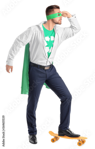 Man dressed as eco superher...