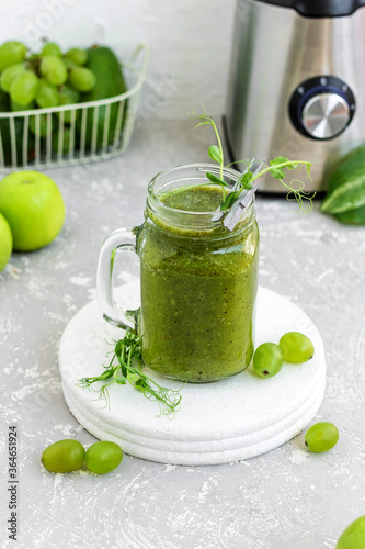 Green Vitamin Smoothie with Young Pea Shoots