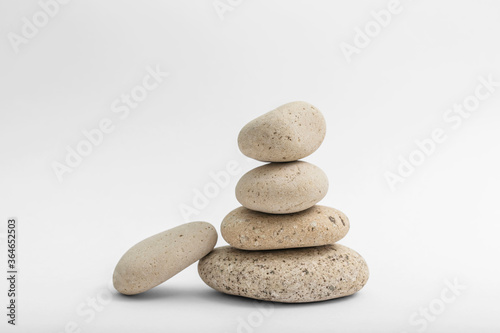 Balancing stone tower stock photo  