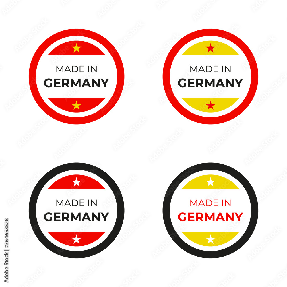 Made in Germany business and product label vector illustration based on design concept of German flag Made in Germany business and product label vector illustration based on design concept of German flag