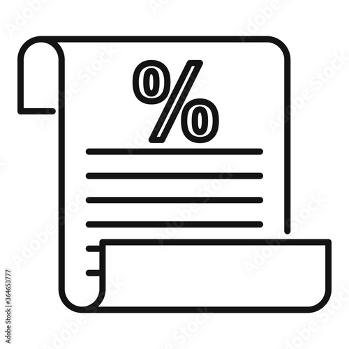 Tax inform paper icon. Outline tax inform paper vector icon for web design isolated on white background