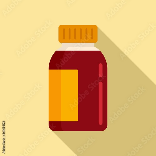 Liquid cough syrup icon. Flat illustration of liquid cough syrup vector icon for web design