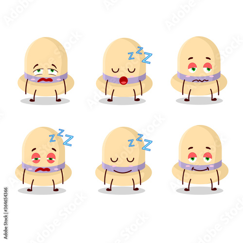 Cartoon character of summer hat with sleepy expression
