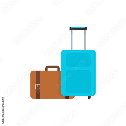 Luggage flat, bag icon, piece of cheese icon, vector illustration isolated on white background