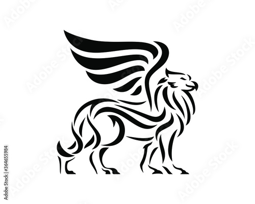 Griffin logo template  wing griffin icon vector  griffin tribal