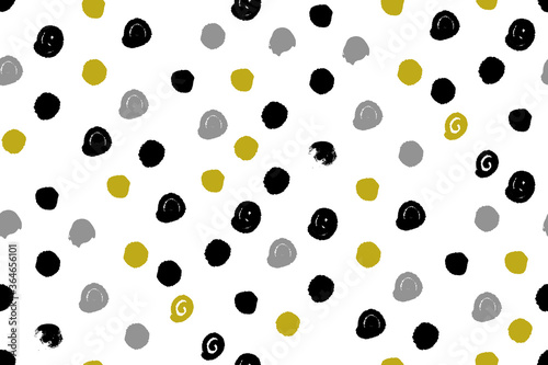 Fototapeta Naklejka Na Ścianę i Meble -  polka dot modern seamless pattern in vector for design of clothes and surfaces in three colors on a white background