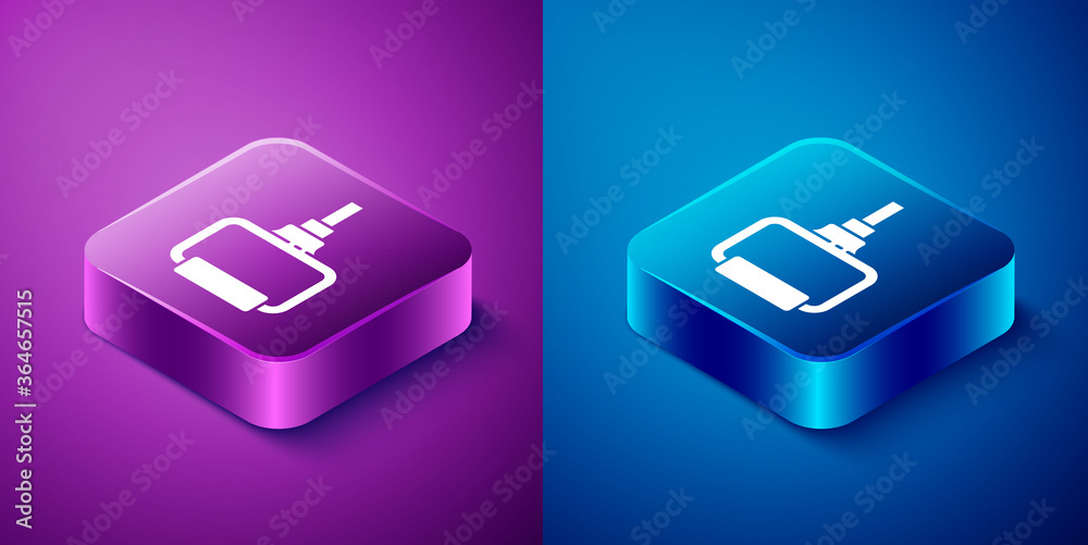 Isometric TPX loop training equipment icon isolated on blue and purple background. Sport equipment. Square button. Vector Illustration. Isometric TPX loop training equipment icon isolated on blue and purple background. Sport equipment. Square button. Vector Illustration.