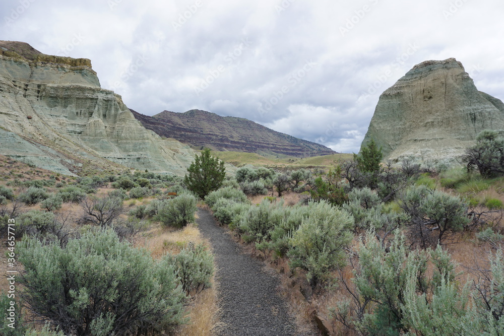 Hiking Trail in John Day Fossil Beds National Monument (Sheep Rock district) - Oregon, USA Hiking Trail in John Day Fossil Beds National Monument (Sheep Rock district) - Oregon, USA