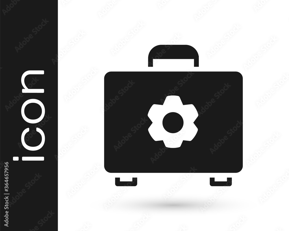 Grey Toolbox icon isolated on white background. Tool box sign. Vector Illustration. Grey Toolbox icon isolated on white background. Tool box sign. Vector Illustration.