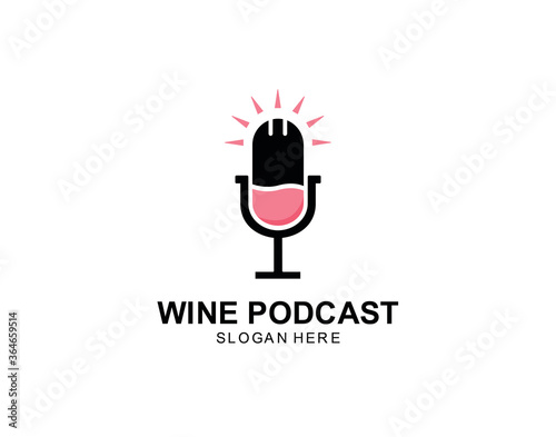 wine podcast logo icon symbol designs