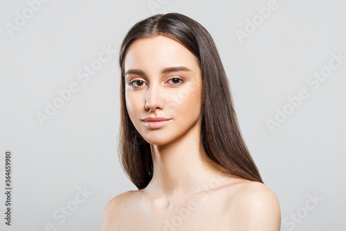 Closeup beauty portrait. Attractive young woman