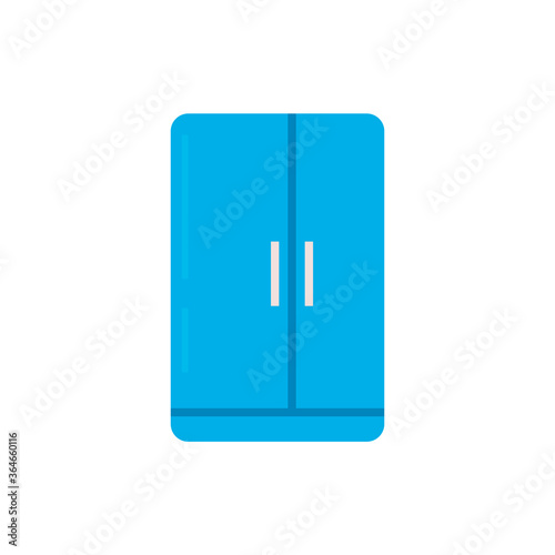 Refrigerator flat, kitchen icon, cheese slice icon, vector illustration isolated on white background