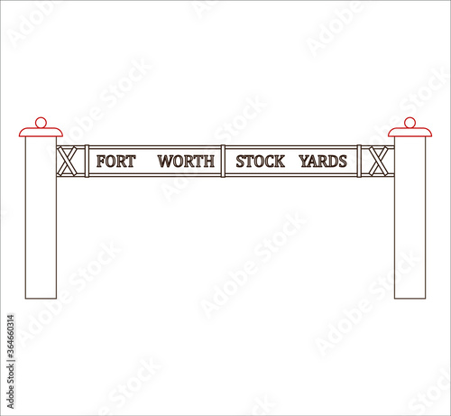 Fort Worth Stockyards sign in Fort Worth city in USA. illustration for web and mobile design. photo