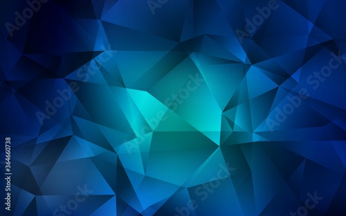 Dark BLUE vector triangle mosaic background. Elegant bright polygonal illustration with gradient. A completely new design for your leaflet.