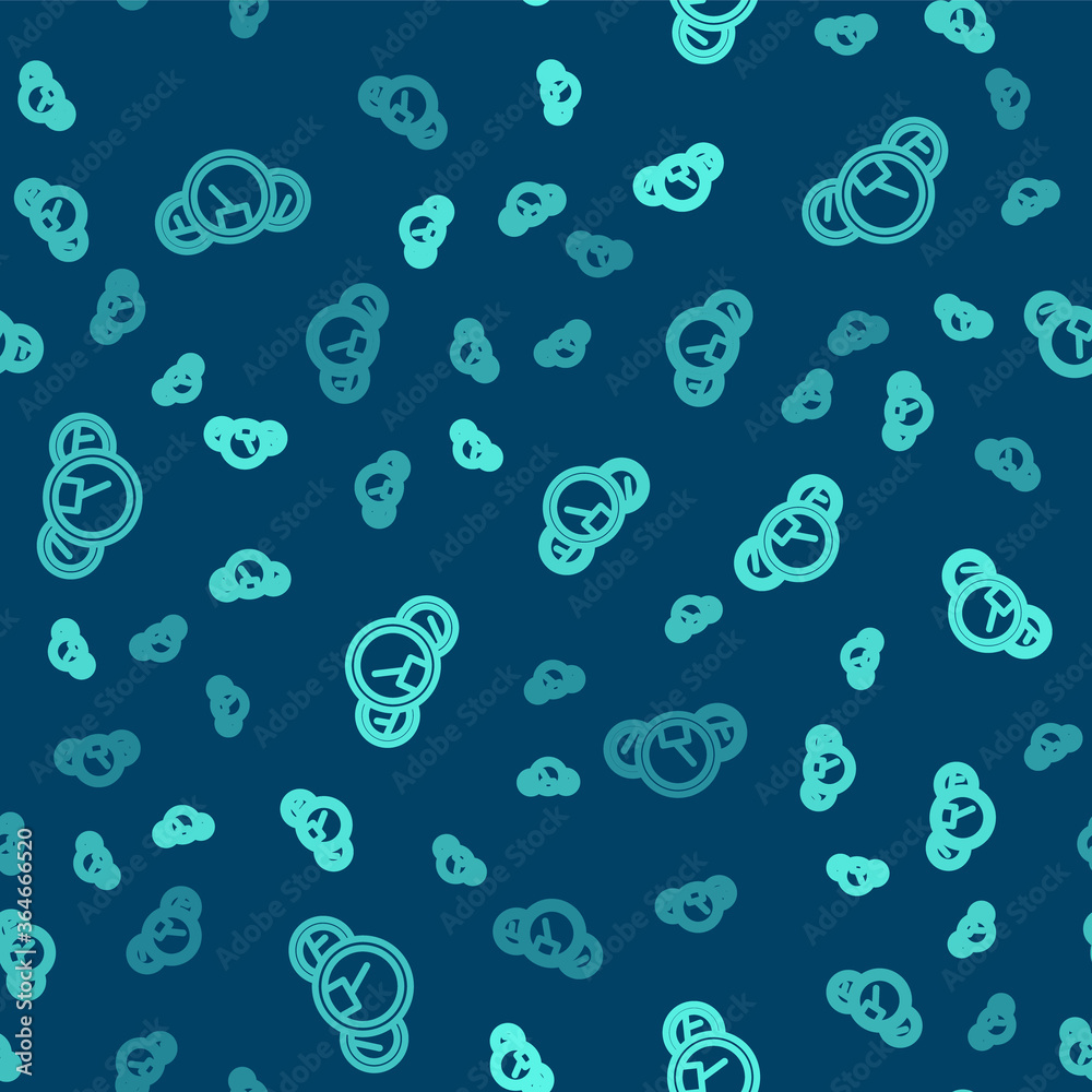 Green line Speedometer icon isolated seamless pattern on blue background. Vector Illustration. Green line Speedometer icon isolated seamless pattern on blue background. Vector Illustration.