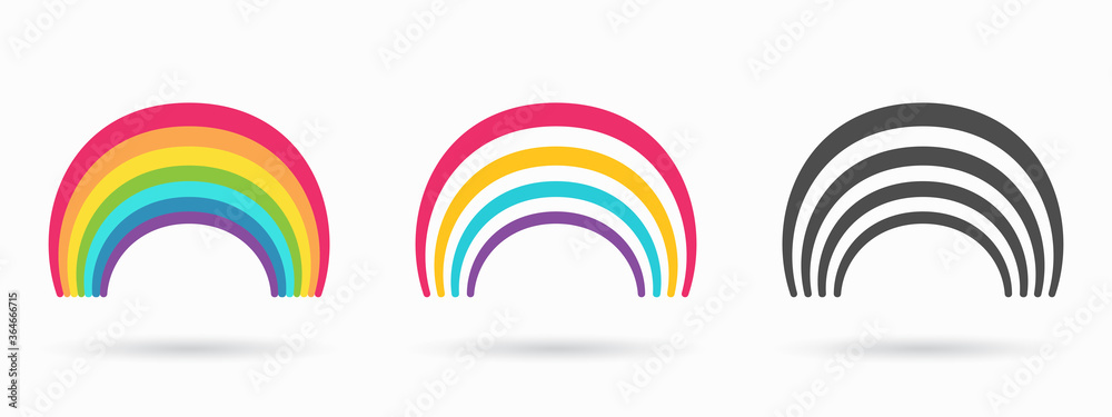 Set of rainbow icon. Arch spectrum. Logo illustration Set of rainbow icon. Arch spectrum. Logo illustration