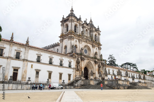 The facade of Monastery of Santa Maria d'Alcobaca (Alcobaca monastery) in Portugal, founded in Middle Ages © Veronika Kovalenko