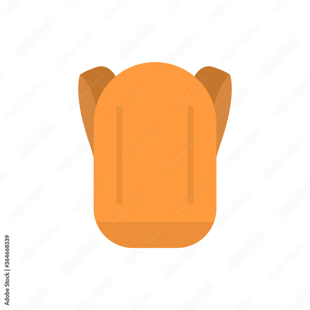 Flat backpack, bag icon, piece of cheese icon, vector illustration isolated on white background Flat backpack, bag icon, piece of cheese icon, vector illustration isolated on white background