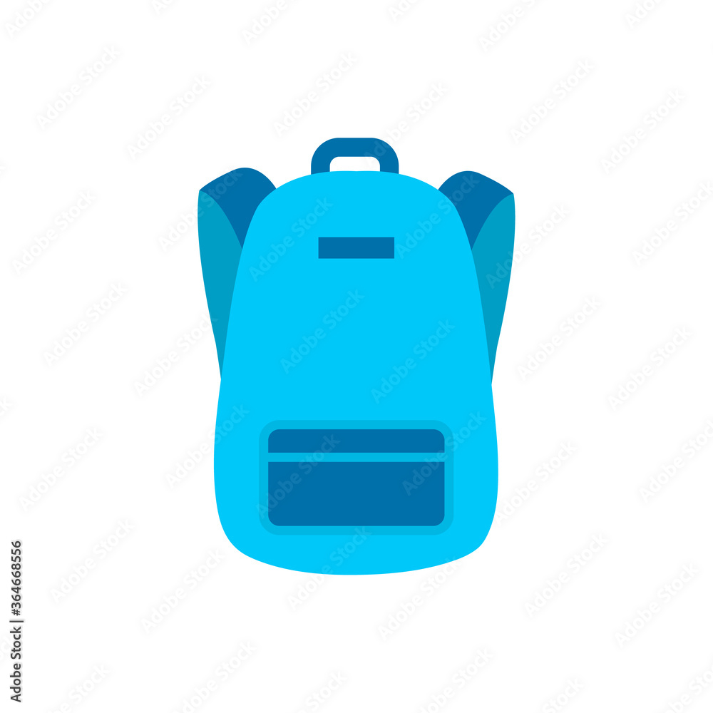 Flat backpack, bag icon, piece of cheese icon, vector illustration isolated on white background Flat backpack, bag icon, piece of cheese icon, vector illustration isolated on white background