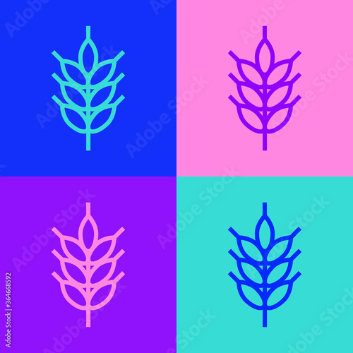 Pop art line Hop icon isolated on color background. Vector Illustration.