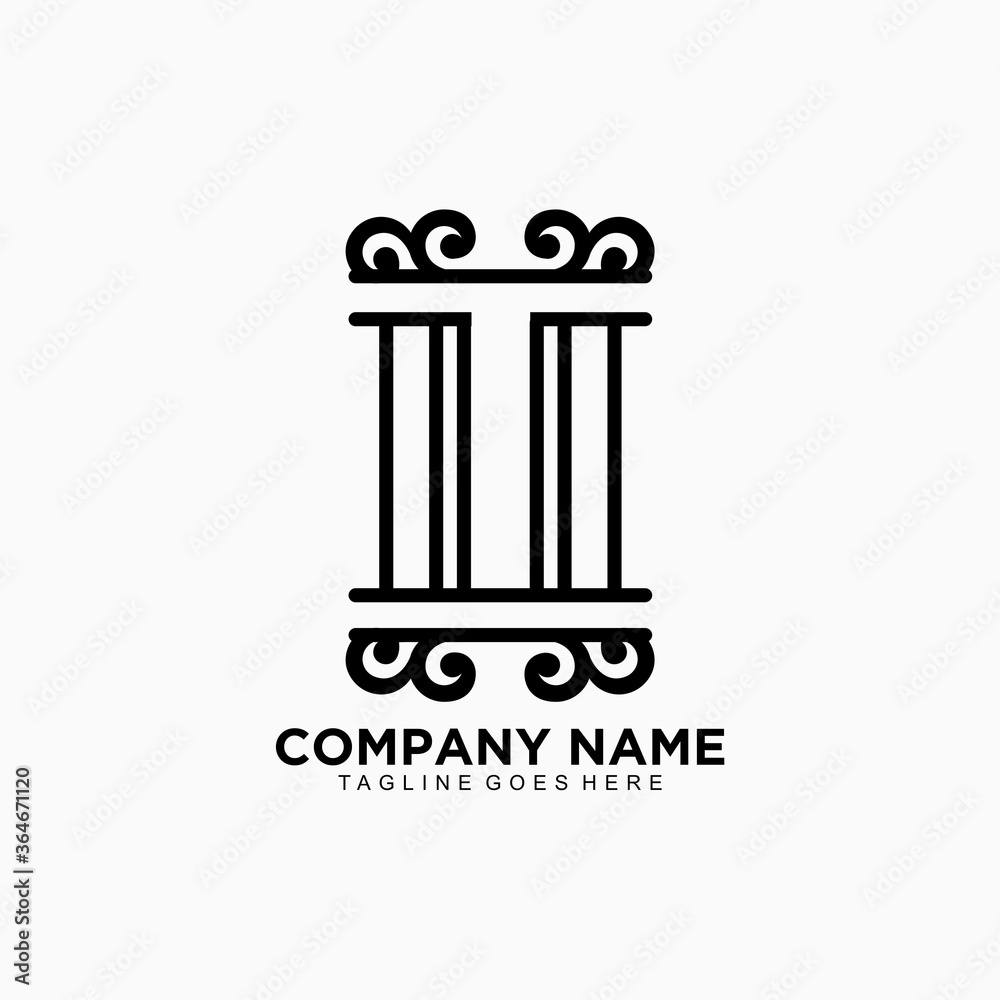 T initial logo with building pillars concept for law logo and other company T initial logo with building pillars concept for law logo and other company