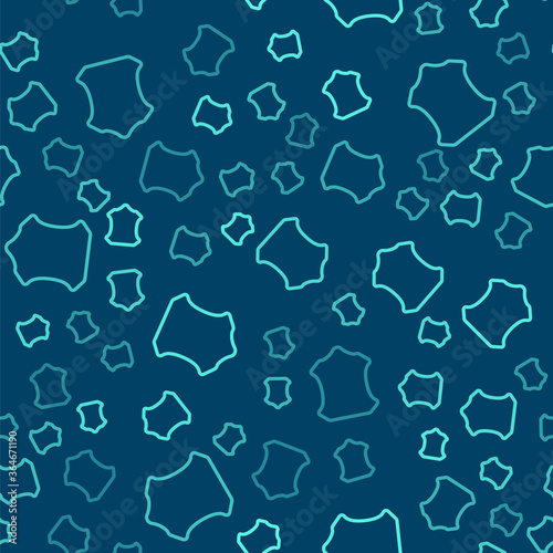 Green line Leather icon isolated seamless pattern on blue background. Vector Illustration.