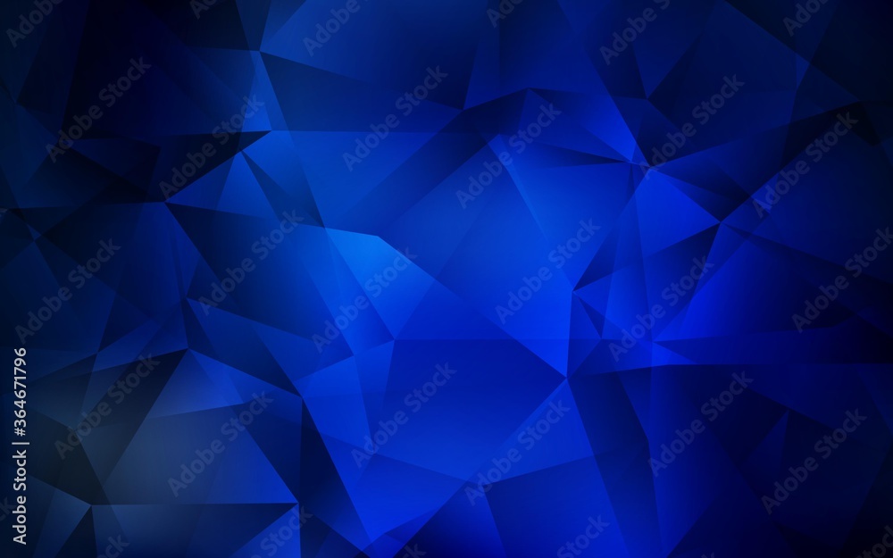 Dark BLUE vector abstract polygonal background. Creative illustration in halftone style with triangles. Brand new style for your business design.