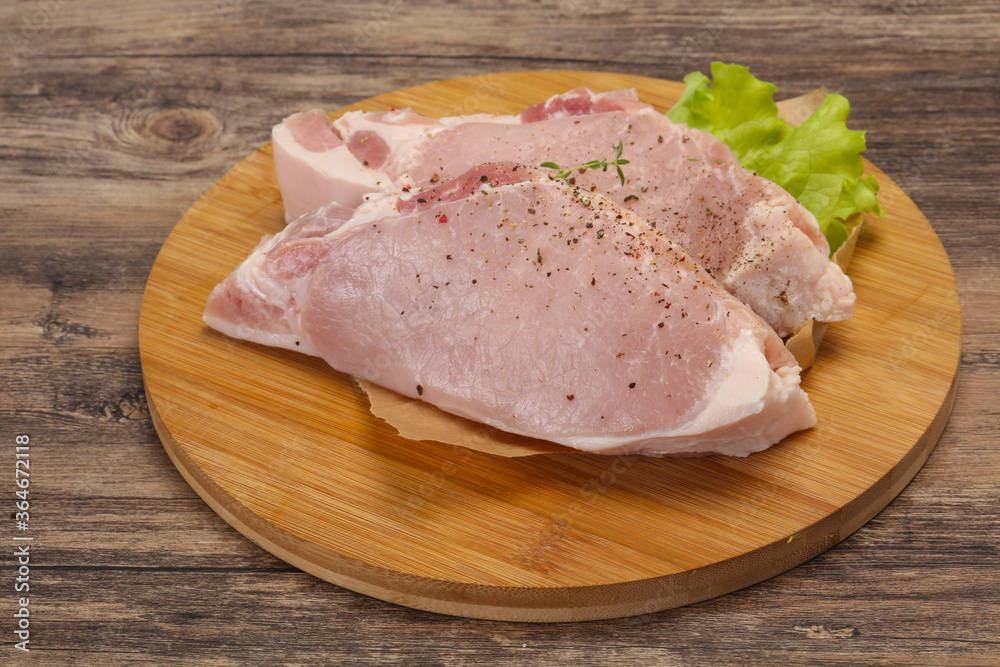 Raw pork meat steak for grill