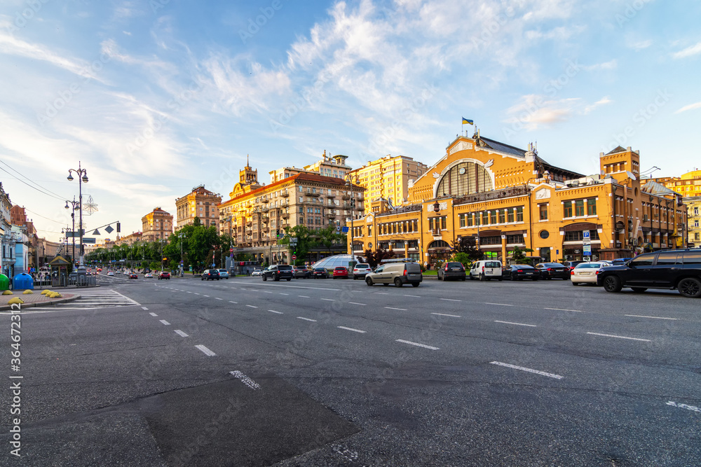 Fototapeta premium The central part of Kyiv, Ukraine, called Khreschatyk, is a well-known pedestrian zone full of shops and restaurants