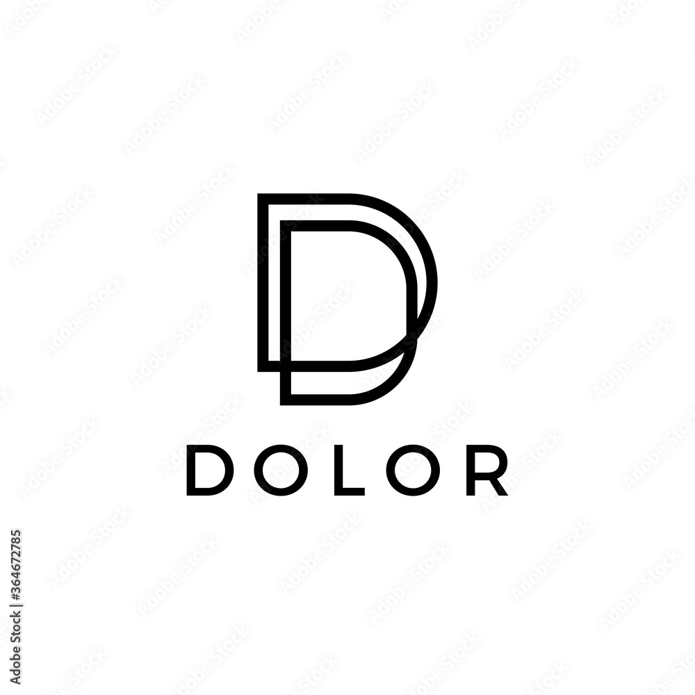d letter line logo vector icon illustration d letter line logo vector icon illustration