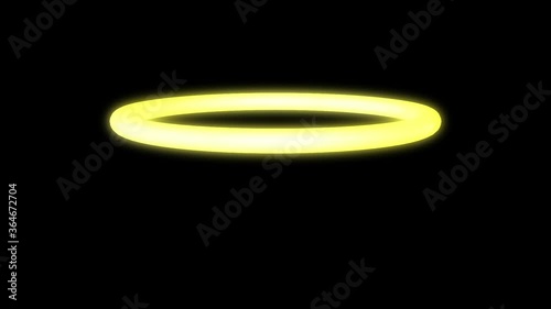 Set of 3 Angel nimbus animation on transparent background. Alpha channel. Good and evil concept. Suitable for such videos as about Halloween, mystical movies, comedy, music videos, memes, etc.