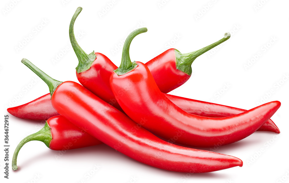 Fresh red peppers isolated on white background. Red hot natural chili pepper clipping path. Fresh organic fruit. Full depth of field Fresh red peppers isolated on white background. Red hot natural chili pepper clipping path. Fresh organic fruit. Full depth of field