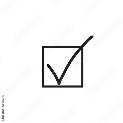 Check list button icon. Check mark in box sign.