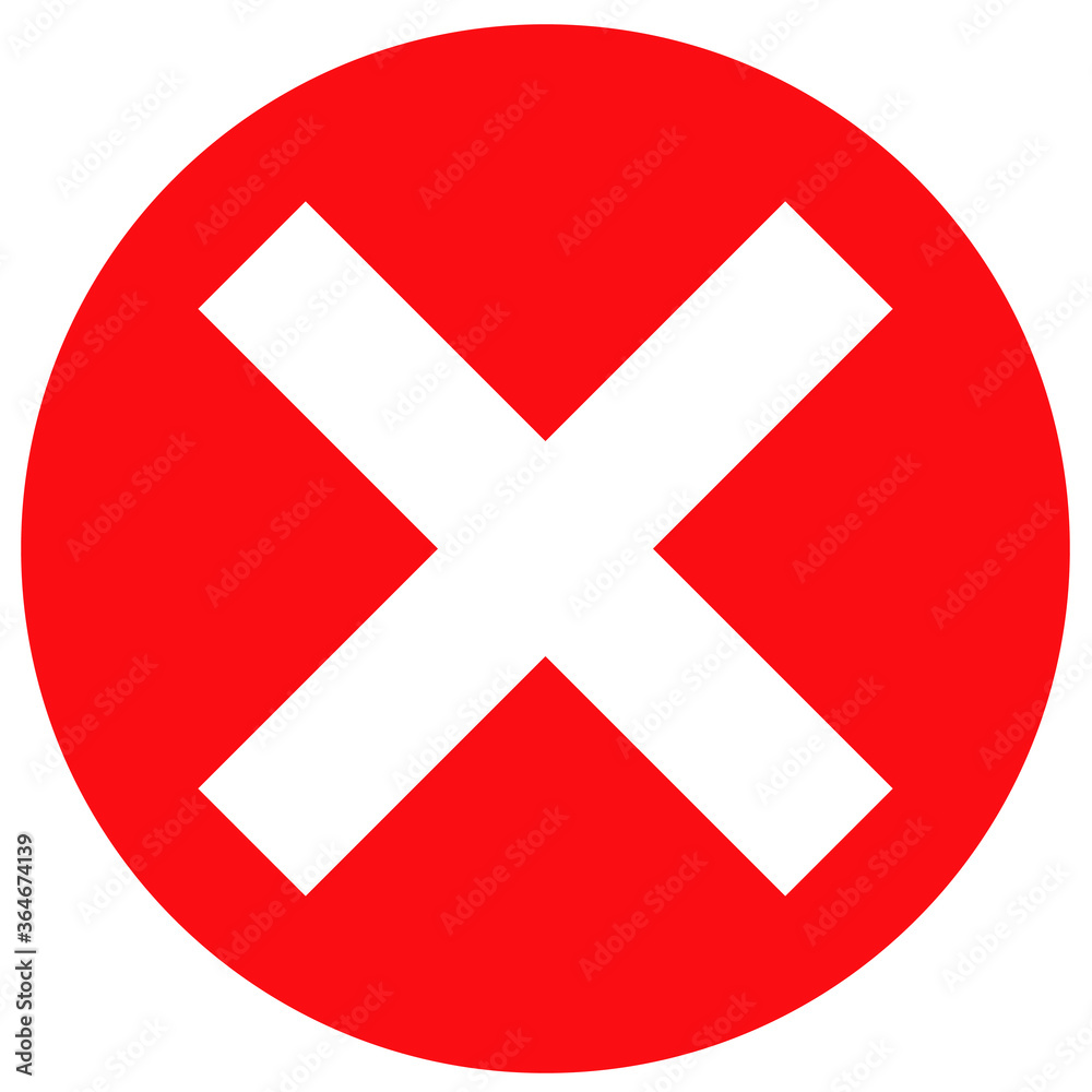 Fototapeta premium Close button vector isolated on white background