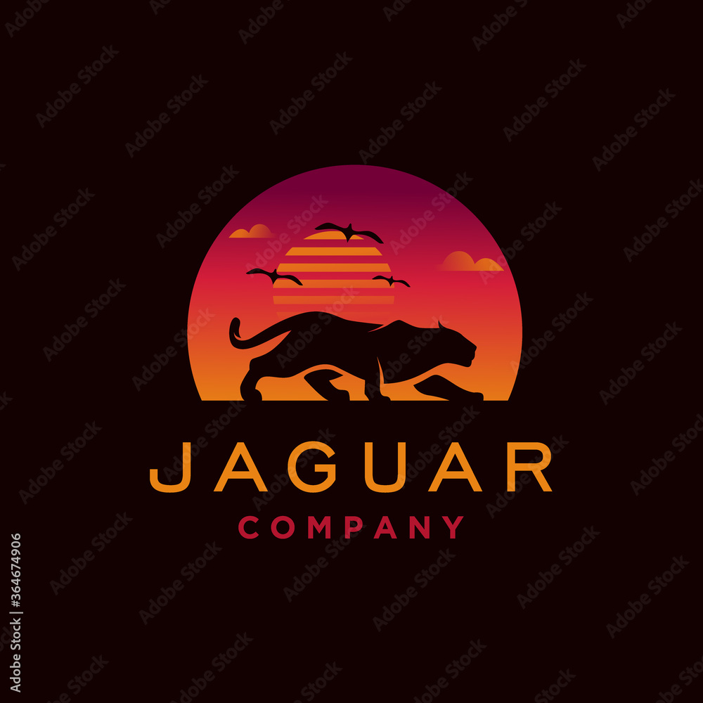 Jaguar sunset logo template